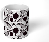 Mok - Koffiemok - Patronen - Origami - Abstract - Zwart Wit - Mokken - 350 ML - Beker - Koffiemokken - Theemok