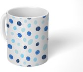 Mok - Koffiemok - Stenen - Patronen - Blauw - Mokken - 350 ML - Beker - Koffiemokken - Theemok