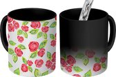 Magische Mok - Foto op Warmte Mokken - Koffiemok - Mozaïek - Rozen - Patronen - Magic Mok - Beker - 350 ML - Theemok