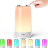 Teckin Nachtkastjelamp - Touch LED-bureaulamp - Nachtlampje voor kinderslaapkamer en woonkamer - RGB veranderende instelbare helderheid