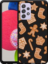 Galaxy A52/A52s Hoesje Zwart Christmas Cookies - Designed by Cazy