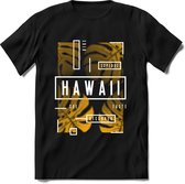 Feuilles d'Hawaï | TSK Studio Vêtements d'été T-shirt | Jaune | Messieurs / Dames | Chemise de plage Perfect cadeau d'anniversaire taille L