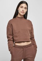 Urban Classics Crop Sweater/Trui -M- Oversized Sweat High Neck Crew bark Bruin