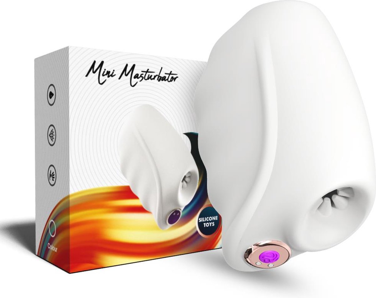 Goedkoopste Bossoftoys - 52-00020-1 - Masturbator Wit - Trillende masturbator met textuur - Zuignap - 10 vibratiestanden - Beter krijg je het niet!