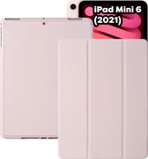 Etui iPad Mini 6 - iPad Mini 2021 Smart Folio Cover Rose avec découpe Apple Pencil - Etui pour iPad Mini Case 6e génération