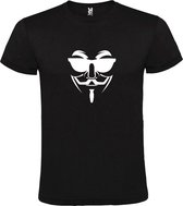 Zwart T shirt met print van " Vendetta " print Wit size L