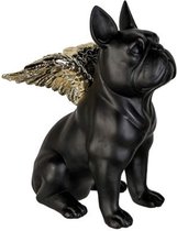 Sculptuur - Beeld - "Flying Bulli" - Zwart - Decoratief Figuur - Hond - 12 cm x 9 cm x 16 cm