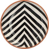 Casa Cubista - Schaal met chevronpatroon zwart 27cm - Schalen