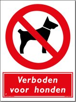 Verboden voor honden bord 40 x 30 cm