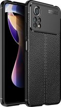 Leather Back Cover - Xiaomi Poco X4 Pro 5G Hoesje - Zwart