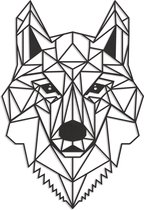 BT Home - Geometrische Wanddecoratie - wandecoratie woonkamer - 40x50 cm - Wolf - Dieren - Hout - Wall Art - Muurdecoratie - Woonkamer Natuurlijk - Wanddecoratie Industrieel - Cade