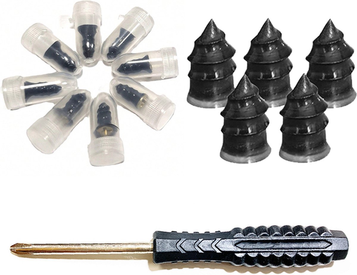 Auto en fietsband Banden reparatieset auto motor scooter scootmobiel 4 stuks - bandenplakset - proppenset - auto accessories thumbnail 2