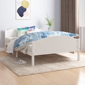 Bedframe massief grenenhout wit 120x200 cm