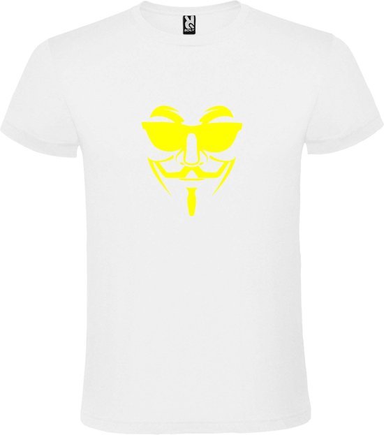 T shirt Wit avec imprimé "Vendetta" imprimé jaune fluo taille M