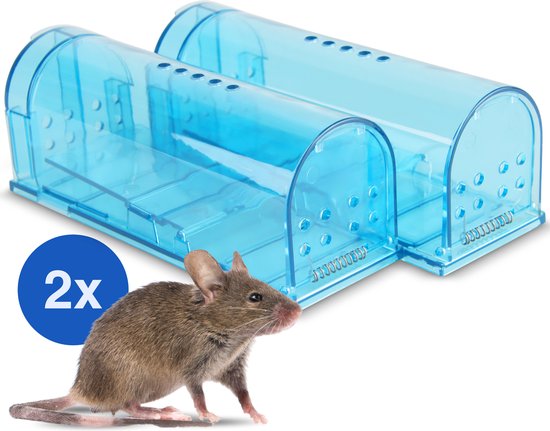 Vivid Green Diervriendelijke muizenval voor binnen & buiten - Muizenvallen - Muizenverjager - Mouse trap - 2 Pack - Blauw