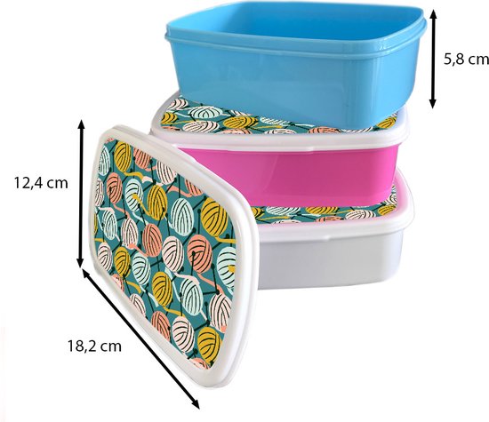 Breadbox Rose - Lunchbox - Breadbox - Tricot - Laine - Motifs - 18x12x6 cm - Enfants - Fille
