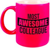 1 tasse / tasse cadeau collègue rose fluo