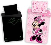 KD® - Minnie Mouse - Dekbedovertrek - Eenpersoons - Glow in The Dark - 140 x 200 cm - Katoen