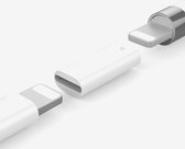 Apple pencil oplaad stukje - tussen stukje - oplaadstukje voor Apple pencil - oplaadadapter Lightning 8-pins - wit