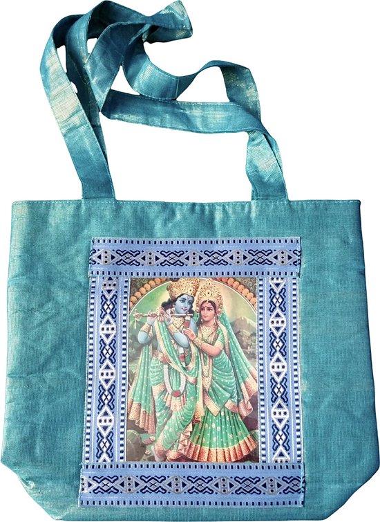 Tas met opdruk van Indiase Goden, Blauw