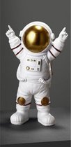 Pico NL® Astronaut Beeldje Juichend - Klein Kunstbeeldje Huisdecoratie - Wit en Goud