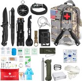 Noodpakket - 35 in 1 Survival Pakket - Survival Kit - Survival Set - Noodpakket Rampenrugzak - Noodpakket Oorlog - EHBO Kit - Inclusief Overlevingshandleiding - Camouflage