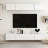 Tv-meubelen 4 st 100x30x30 cm spaanplaat hoogglans wit