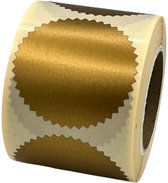Gouden Sluitsticker - Dull Gold - 250 Stuks - XL - rond 47mm - sterrand - donkergoud - sluitzegel - sluitetiket preegsticker - chique inpakken - cadeau - gift - trouwkaart - geboortekaart - kerst