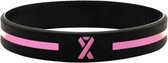 Pink Ribbon - kanker - polsbandje - siliconen - borstkanker - cancer - awareness