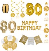 80 jaar Verjaardag Versiering pakket Gold