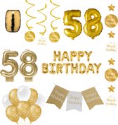 58 jaar Verjaardag Versiering pakket Gold