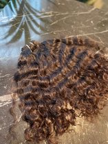 Raw Indian curly hair 12 inch / 30 cm natural brown
