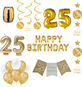 25 jaar Verjaardag Versiering pakket Gold