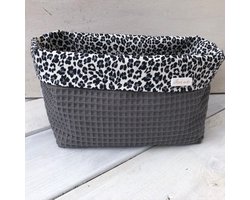 Commodemandje - Panterprint - Grijs - Wafelkatoen