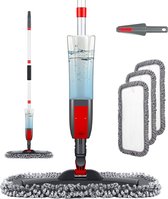 Homgif Mop met sproeifunctie, sproeiwisser vloerwisser met sproeifunctie, home keuken wisser vloerreiniging spray mop met 450 ml watertank en 3 bijgewerkte wasbare microvezelbekled