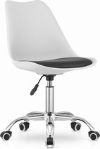 ALBA - Bureaustoel - draaistoel - met wieltjes - zwart en wit
