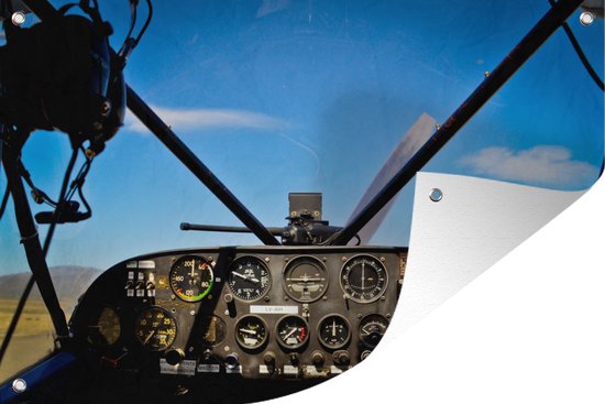 Affiche de jardin cockpit d'un avion ancien 180x120 cm - Toile de jardin / Toile d'extérieur / Peintures d'extérieur (décoration de jardin) XXL / Groot format!