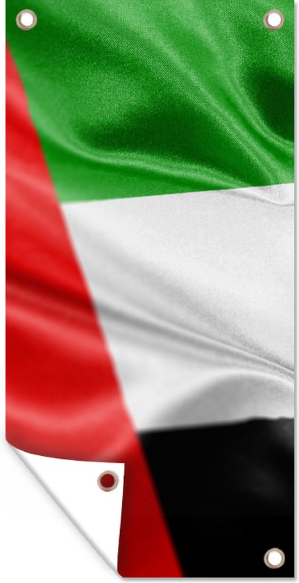 Tuinposter De vlag van de Verenigde Arabische Emiraten - 40x80 cm - Wanddecoratie Buiten - Tuinposter - Tuindoek - Schuttingposter - Tuinschilderij