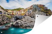 Muurdecoratie Heldere blauwe zee bij Cinque Terre in Italië - 180x120 cm - Tuinposter - Tuindoek - Buitenposter