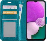Hoesje Geschikt voor Samsung A13 4G Hoes Bookcase Flipcase Book Cover - Hoes Geschikt voor Samsung Galaxy A13 4G Hoesje Book Case - Turquoise