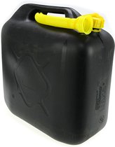 Jerrycan 20 liter zwart - Jerrycan zwart voor brandstof - 20 liter - inclusief schenktuit - o.a. benzine / diesel - Jerrycan benzine - Jerrycan kopen 20 liter - 20 liter kunststof brandstof jerrycan