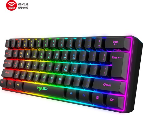 HXSJ L500 RGB Membraan Draadloze gaming toetsenbord - Dubbele modus  (Bluetooth / 2.4G)... | bol.com