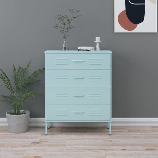 Commode métallique hämeenlinna acier 72 x 60 x 40 cm noir [en.casa