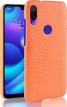 Mobigear Hoesje geschikt voor Xiaomi Redmi 7 Telefoonhoesje Hardcase | Mobigear Croco Backcover | Redmi 7 Case | Back Cover - Oranje
