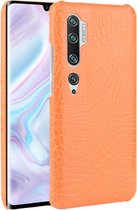 Mobigear Hoesje geschikt voor Xiaomi Mi Note 10 Telefoonhoesje Hardcase | Mobigear Croco Backcover | Mi Note 10 Case | Back Cover - Oranje