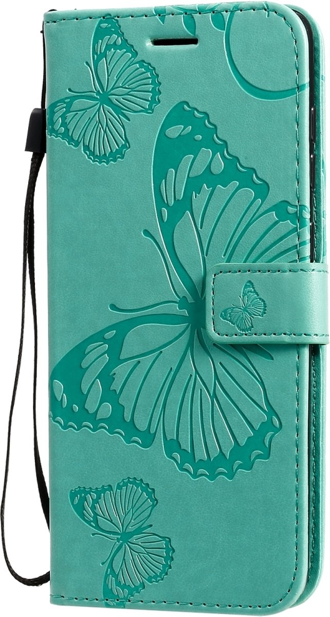 Mobigear Telefoonhoesje geschikt voor Samsung Galaxy A71 Hoesje | Mobigear Butterfly Bookcase Portemonnee | Pasjeshouder voor 2 Pasjes | Telefoonhoesje voor Pinpas / OV Kaart / Rijbewijs - Turquoise