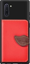 Mobigear Hoesje geschikt voor Samsung Galaxy Note 10 Telefoonhoesje met Kaarthouder Flexibel TPU | Mobigear Cards Wallet Backcover met Pasjeshouder | Kaarthouder voor 3 Pasjes | Hoesje voor Pinpas / OV Kaart / Rijbewijs - Zwart / Rood