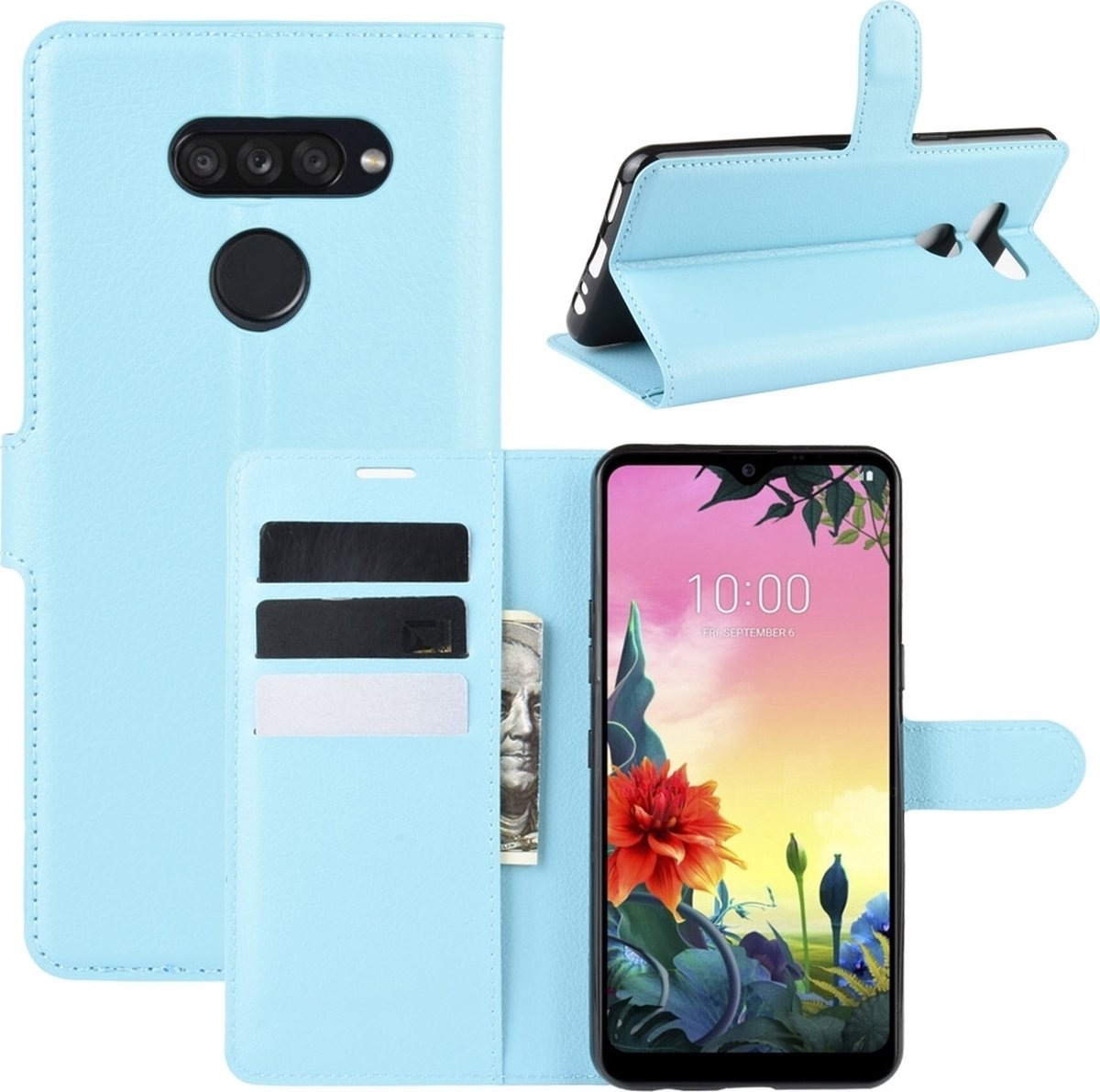 Mobigear Telefoonhoesje geschikt voor LG K50s Hoesje | Mobigear Classic Bookcase Portemonnee | Pasjeshouder voor 3 Pasjes | Telefoonhoesje voor Pinpas / OV Kaart / Rijbewijs - Blauw