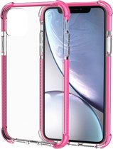 Mobigear Full Bumper Telefoonhoesje geschikt voor Apple iPhone 11 Pro Max Hoesje Hardcase Backcover Shockproof - Transparant / Roze