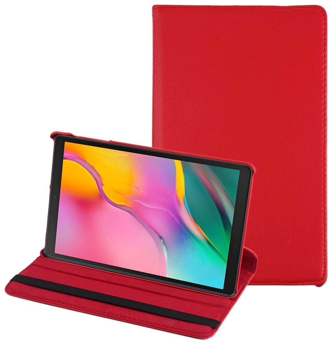 Mobigear Tablethoes geschikt voor Samsung Galaxy Tab A 10.1 (2019) Hoes | Mobigear DuoStand Draaibare Bookcase - Rood